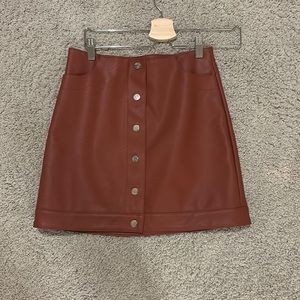 Topshop, vegan leather skirt